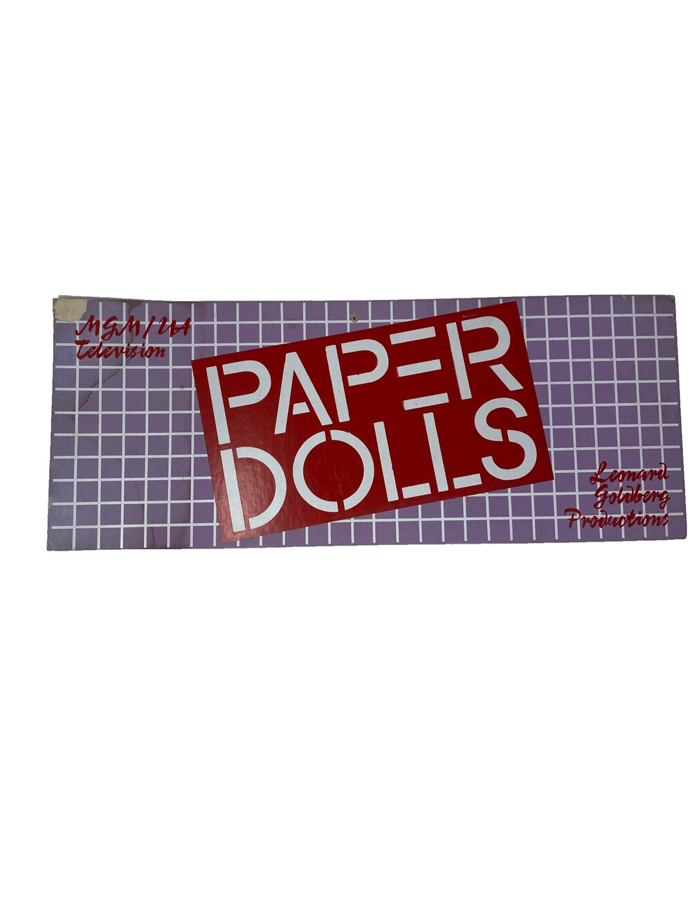 Vintage 1984 Paper Dolls TV Show Promo Sign Placard MGM UA Morgan Fairchild